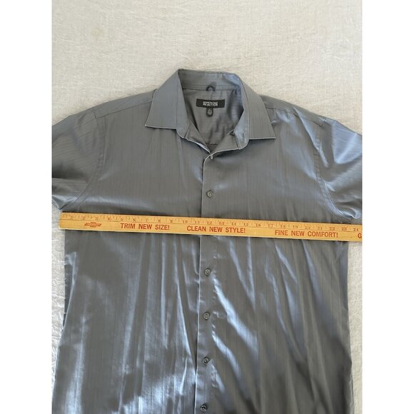 🌵4/$25 Kenneth Cole Reaction Men's Long Sleeve Gray‎ Button Down Shirt Size XL - Picture 5 of 7